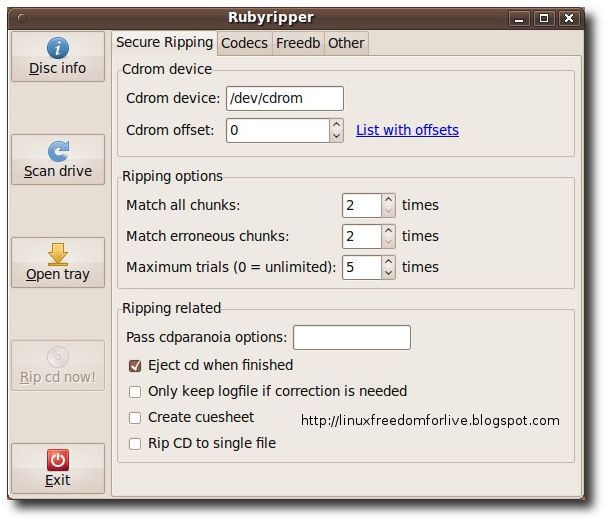 Rubyripper Estrarre le tracce audio dai CD Rom 0.5.7 - Linux Freedom